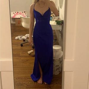 La Femme Royal Blue Prom Dress